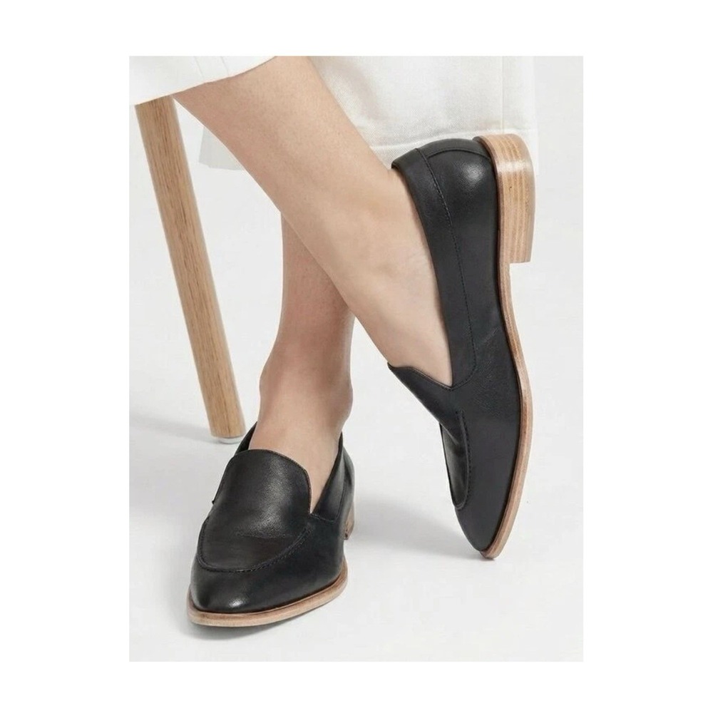 Everlane The Modern Loafer Black Leather Made in Italy Slip-On Flat Shoes 9.5